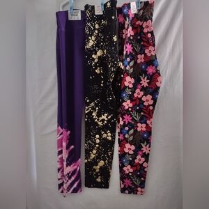 JUSTICE 3 Pair For The Price Of 1! Juniors Size 16/18. Colorful Justice Leggings
